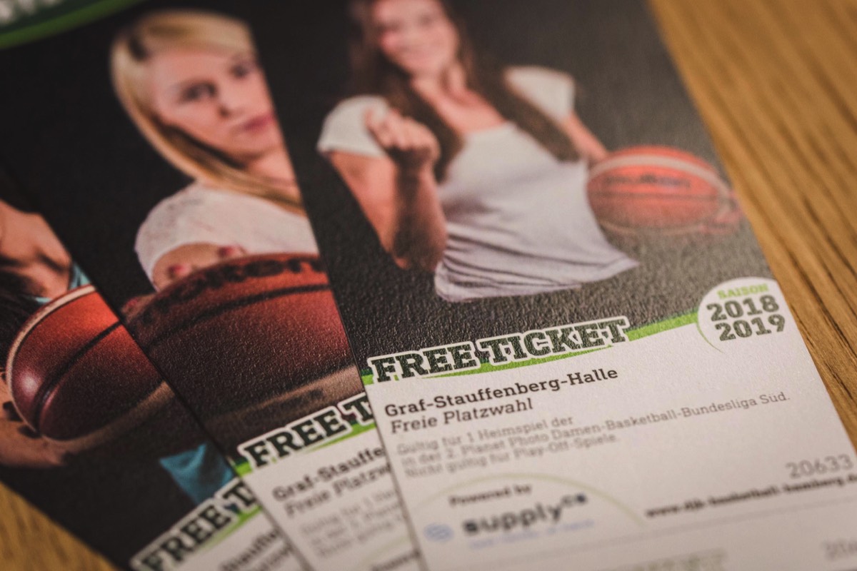 Eintrittskarten mit Numerierung für DJK Basketball der Damen